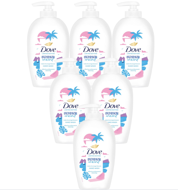 Dove Summer Unwind Limited Edition Hand Wash X 6